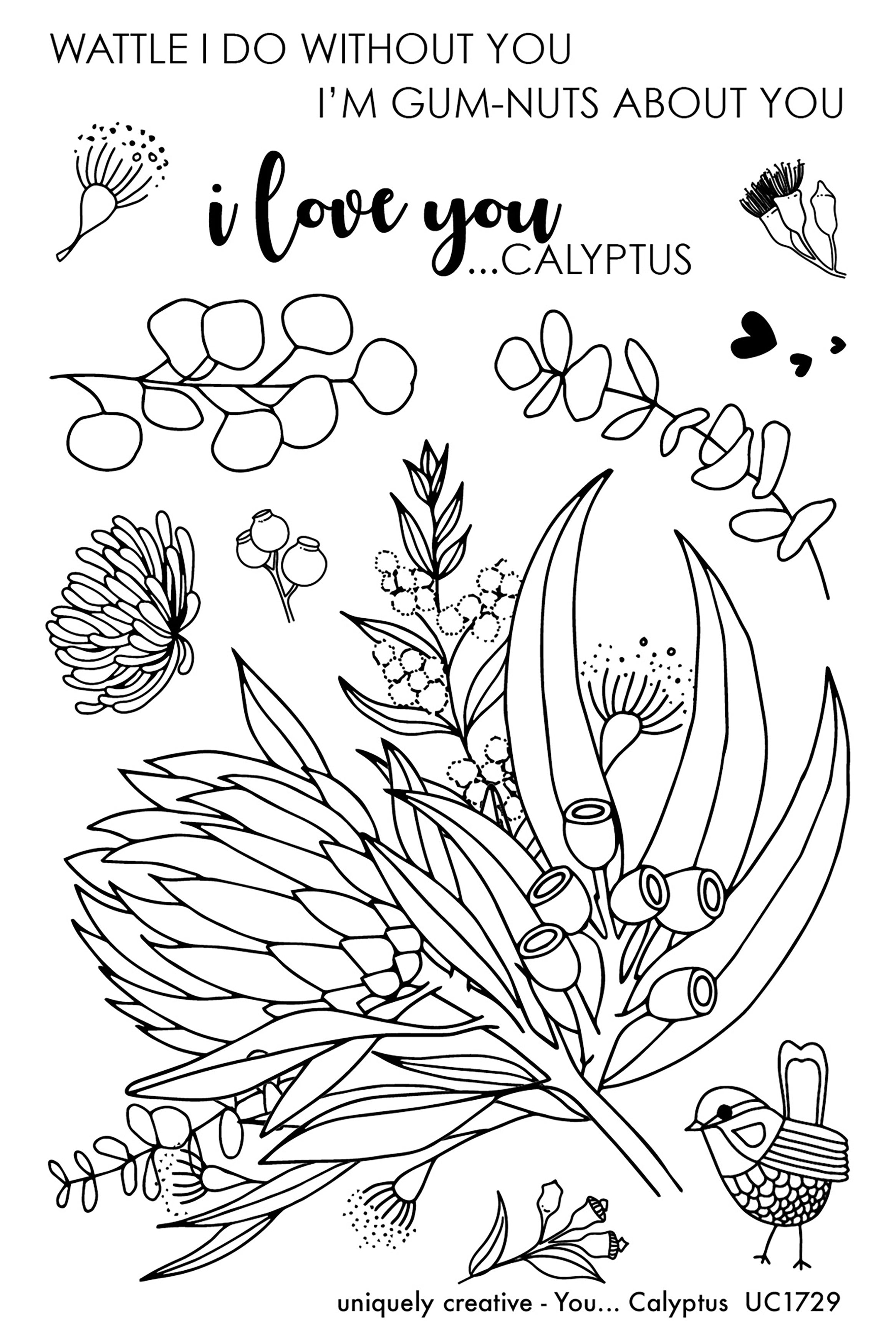 Uniquely Creative 4"X6" Clear Stamps 12/Pkg - You Calyptus