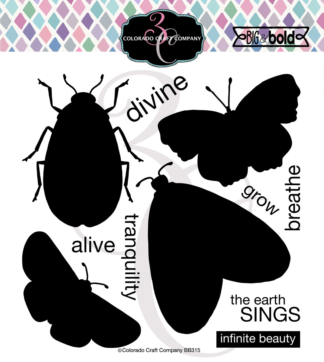 Colorado Craft Company Clear Stamps 6"X6" - Insect Solid-Big & Bold