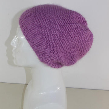 Fluffy Garter Stitch Slouch Hat