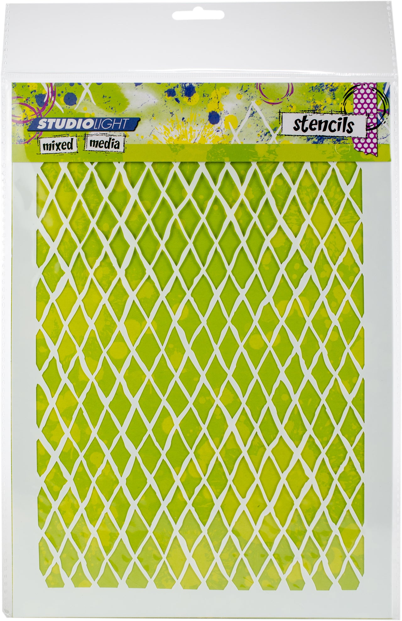 Studio Light Mixed Media A4 Stencil - Diamonds