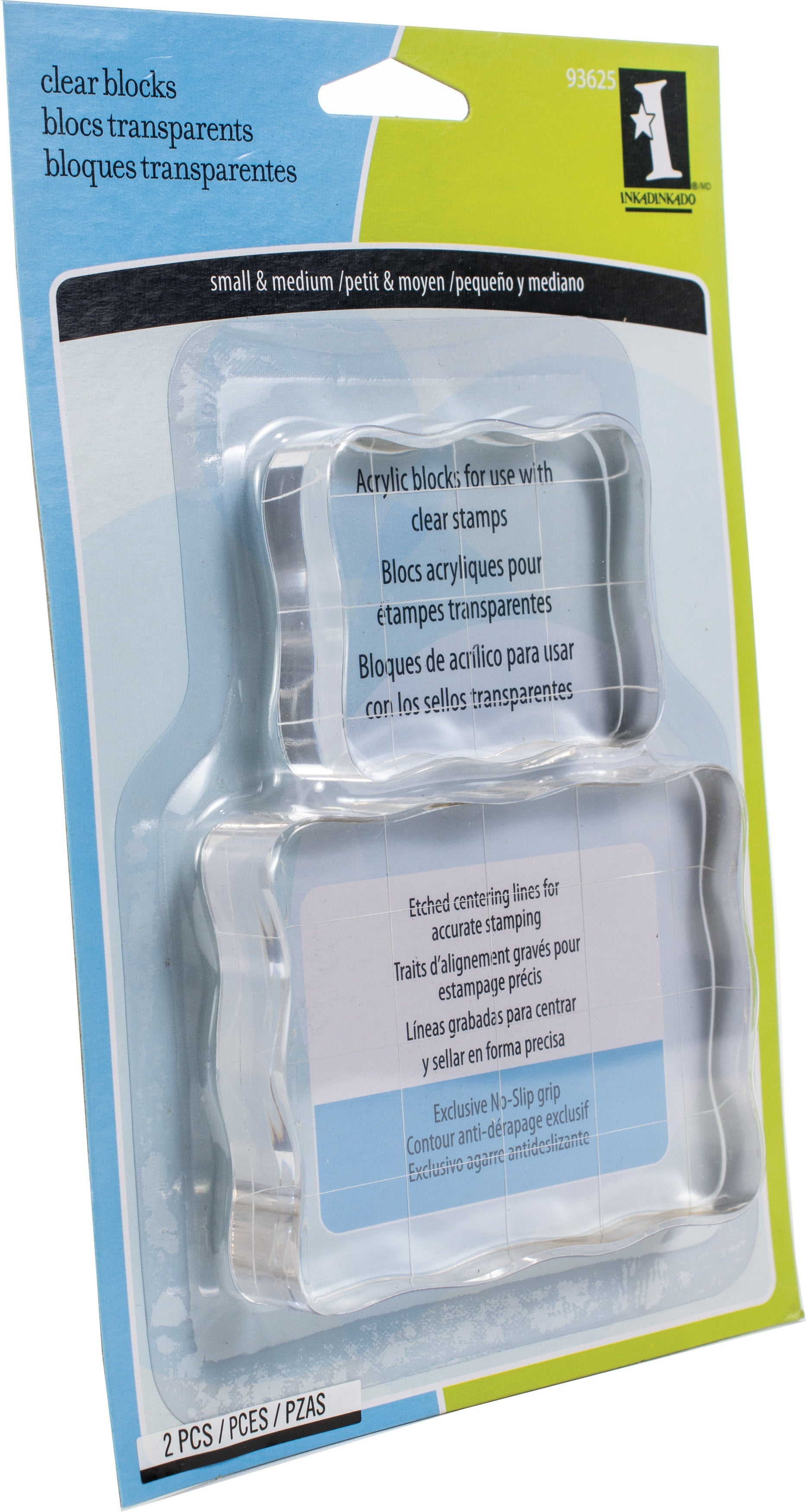 Inkadinkado Clear On Clear Acrylic Blocks 2/Pkg - Small 2.25"X1.75", Medium 3.5"X2.5"