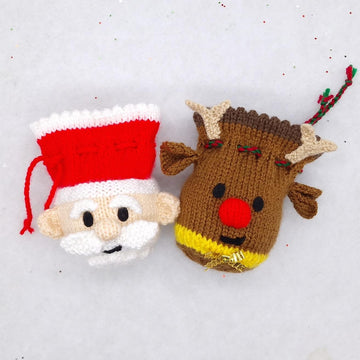Chocolate Orange Sack Gift Bags - Santa & Reindeer