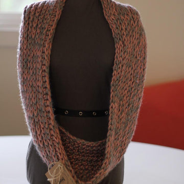 2-Tone Knit-Look Infinity Scarf (3 Ways)