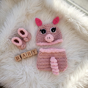 Baby Crochet Pig Outfit