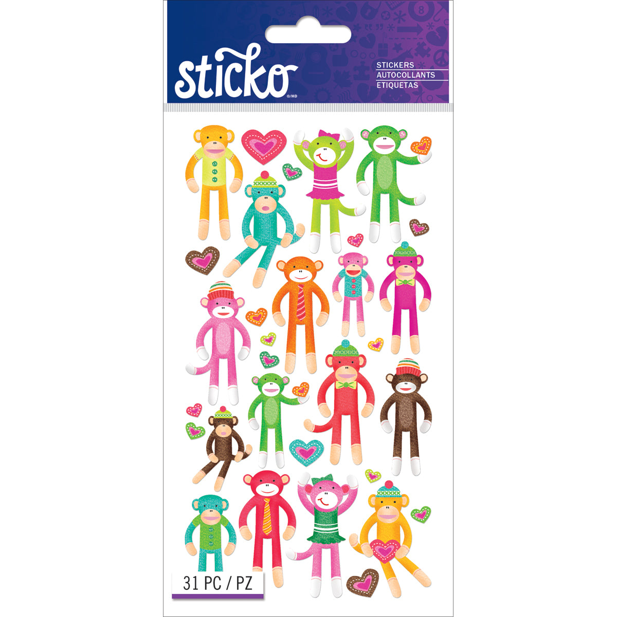 Sticko Stickers - Sock Monkey