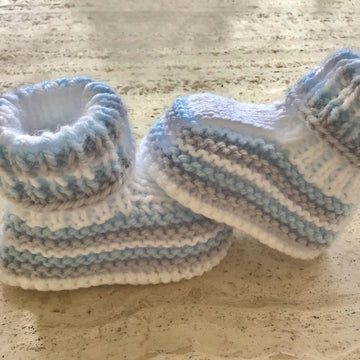 Unisex Hat And Booties Stripe