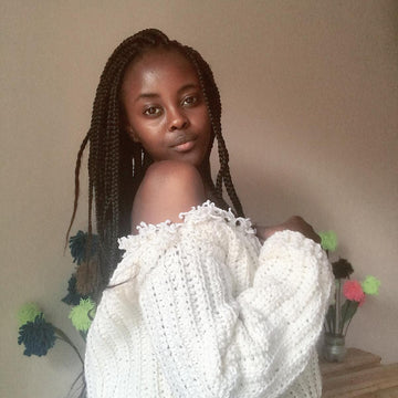Ribbed offshoulder sweater