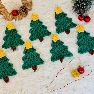 Christmas tree crochet, Christmas tree garland