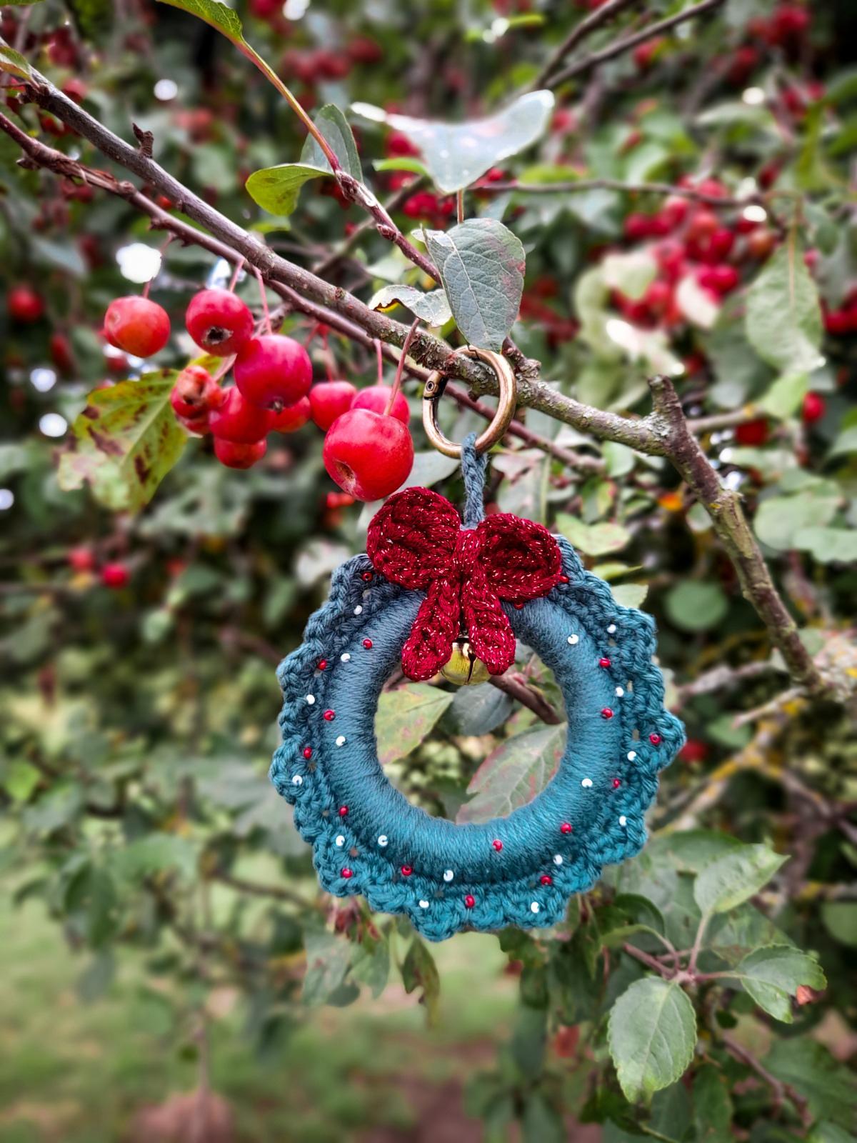 Mini Christmas Wreath Decoration & Bag Charm