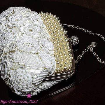 Irish lace bridal handbag