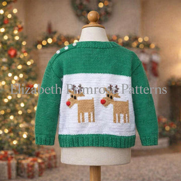 Two Reindeers Jumper Knitting Pattern P36