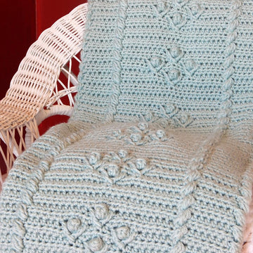 Cabled Blooms Blanket