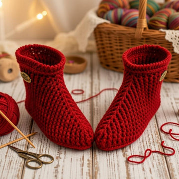 Crochet Slipper Boot Pattern PDF + English Video Tutorial for Women