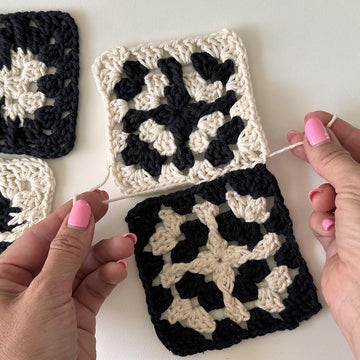 Ebony and Ivory Granny Square
