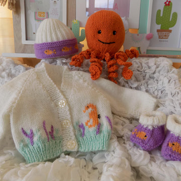 Premature Baby Sea Collection Cardi & Octopus Set
