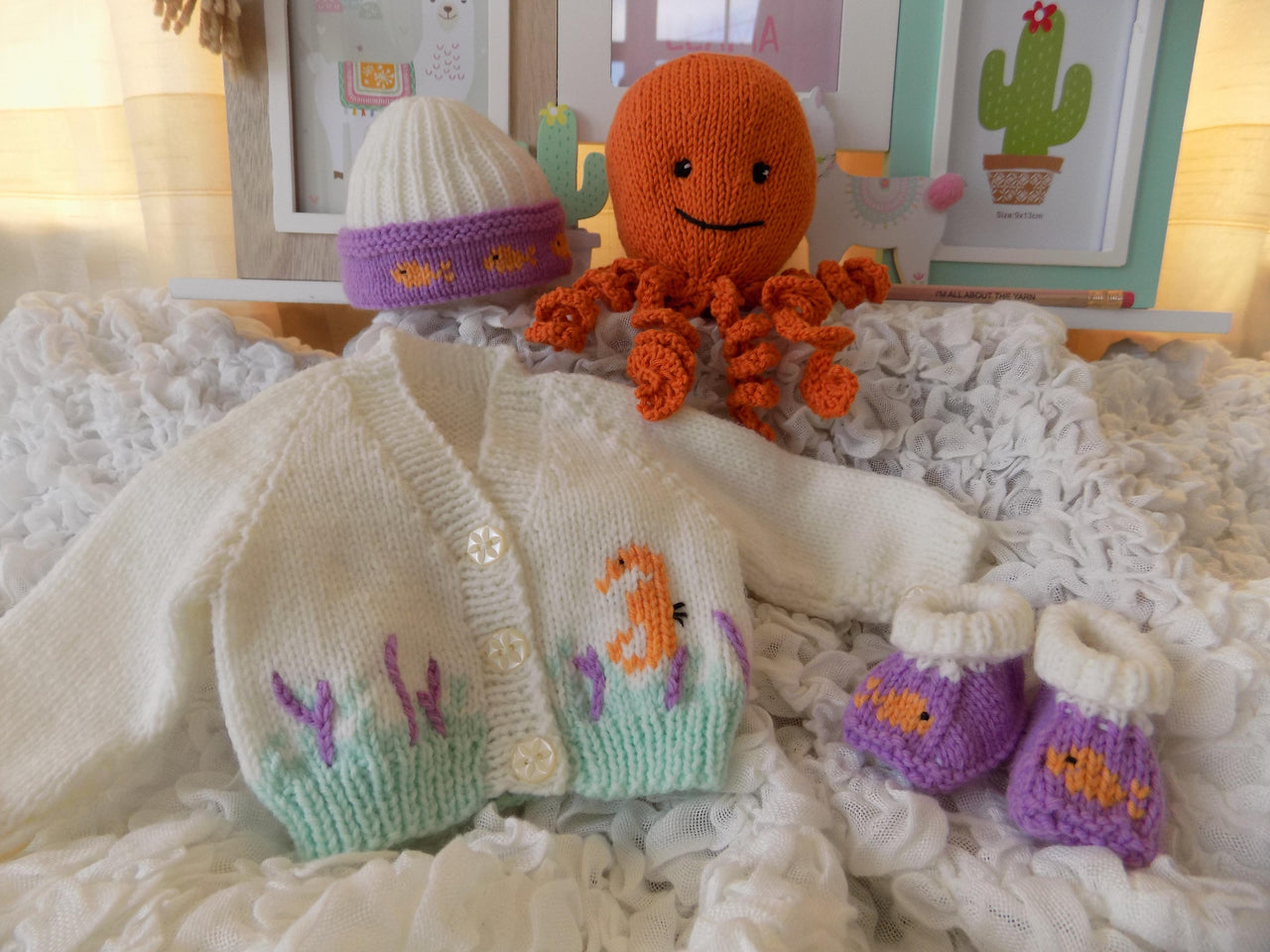 Premature Baby Sea Collection Cardi & Octopus Set