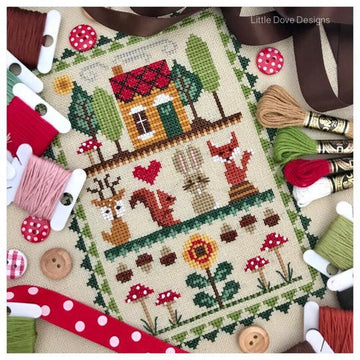 Little Dove Designs Woodland Friends Cross Stitch Kit - 12.7cm x 18.41cm