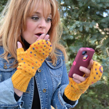 Paintbox Mittens: Thrummed Convertible Mittens