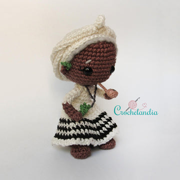 Preta Velha amigurumi doll - crochet pattern by Crochelandia