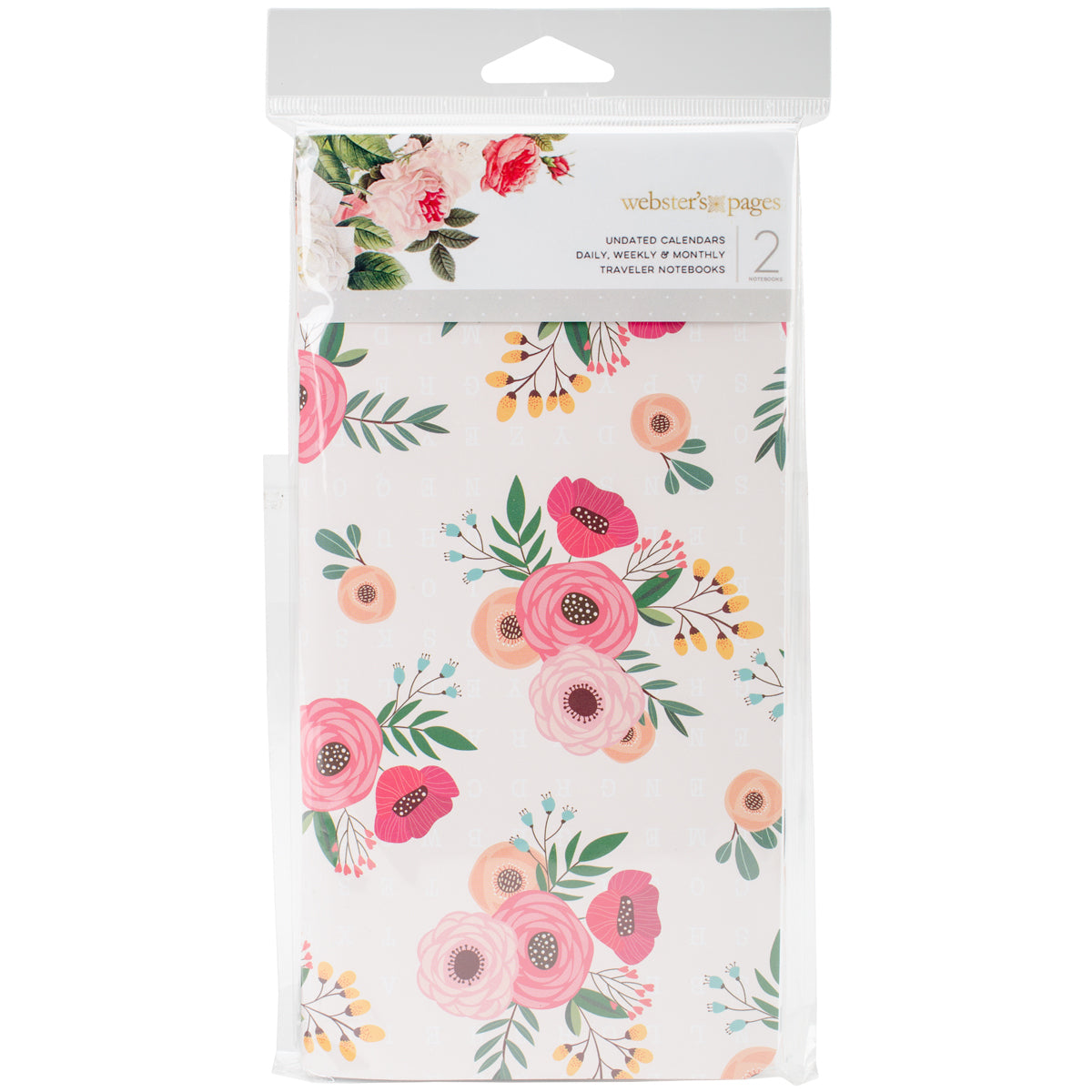 Webster's Pages Color Crush Traveler's Notebook Inserts 4.25"X8.25" 2/Pkg - Undated Calendars W/80 Sheets