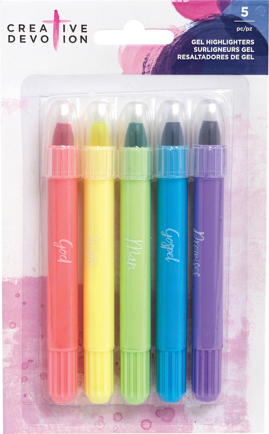 American Crafts Creative Devotion Gel Highlighters 5/Pkg - Crayon