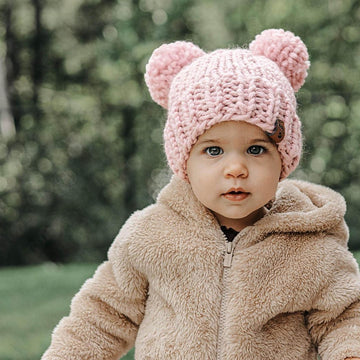 Little Ears Hat Two Pompom Hat Chunky Toque Winter Double
