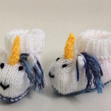 Unicorn baby booties