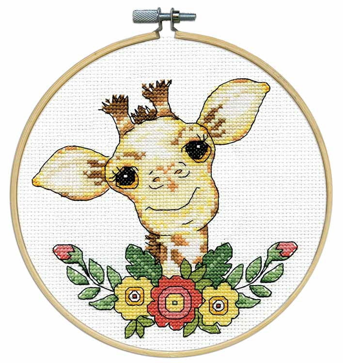Design Works Giraffe LoveCrafts Exclusive Cross Stitch Kit - 20cm x 20cm