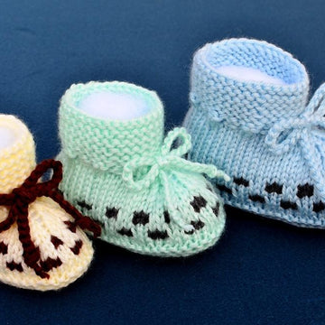 Two Colors Checks Baby Booties