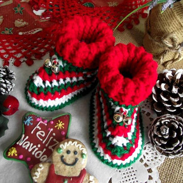 Christmas Baby Booties