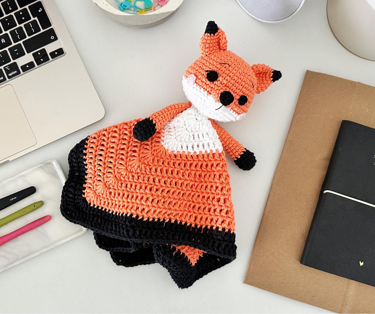 Fox Baby Lovey Blanket & Rattle Crochet Pattern PDF – Cute Stuffed Toy Tutorial