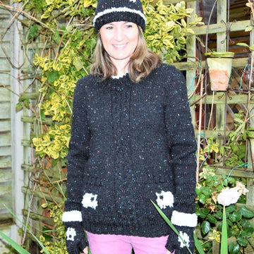 Ladies Sheep Sweater, Hat and Gloves
