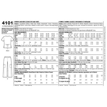 Simplicity Women's & Men's Plus Size Scrubs 4101 - Sewing Pattern