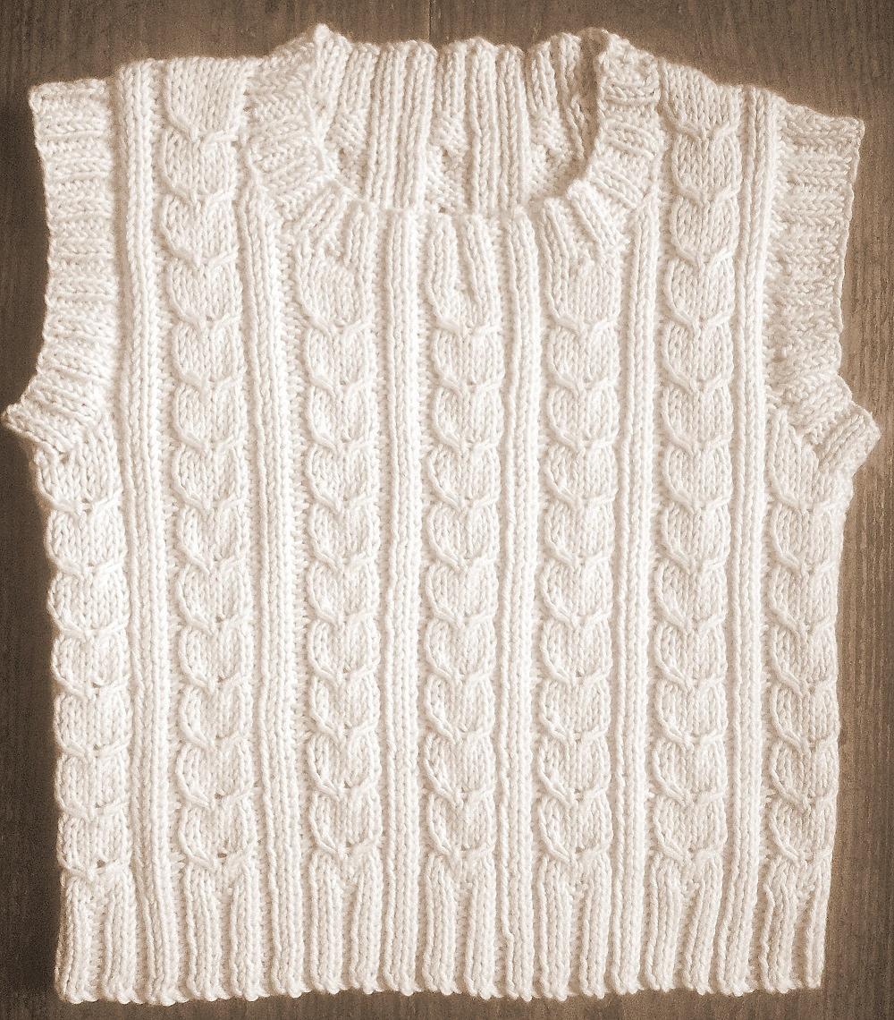 Baby's crew neck cable cricket pullover