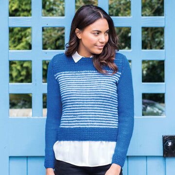 Arabella Striped Jumper in West Yorkshire Spinners Wensleydale Gems Hanks - WYS90997 - Downloadable PDF