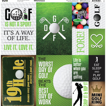 Reminisce Poster Cardstock Stickers 12"X12" - Golf