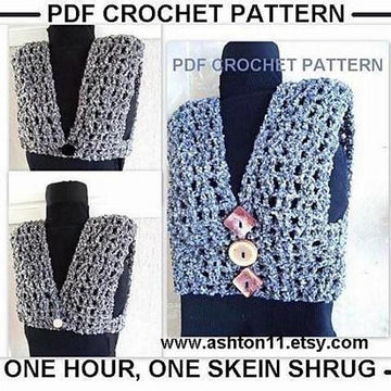 132 ONE HOUR ONE SKEIN SHRUG/VEST