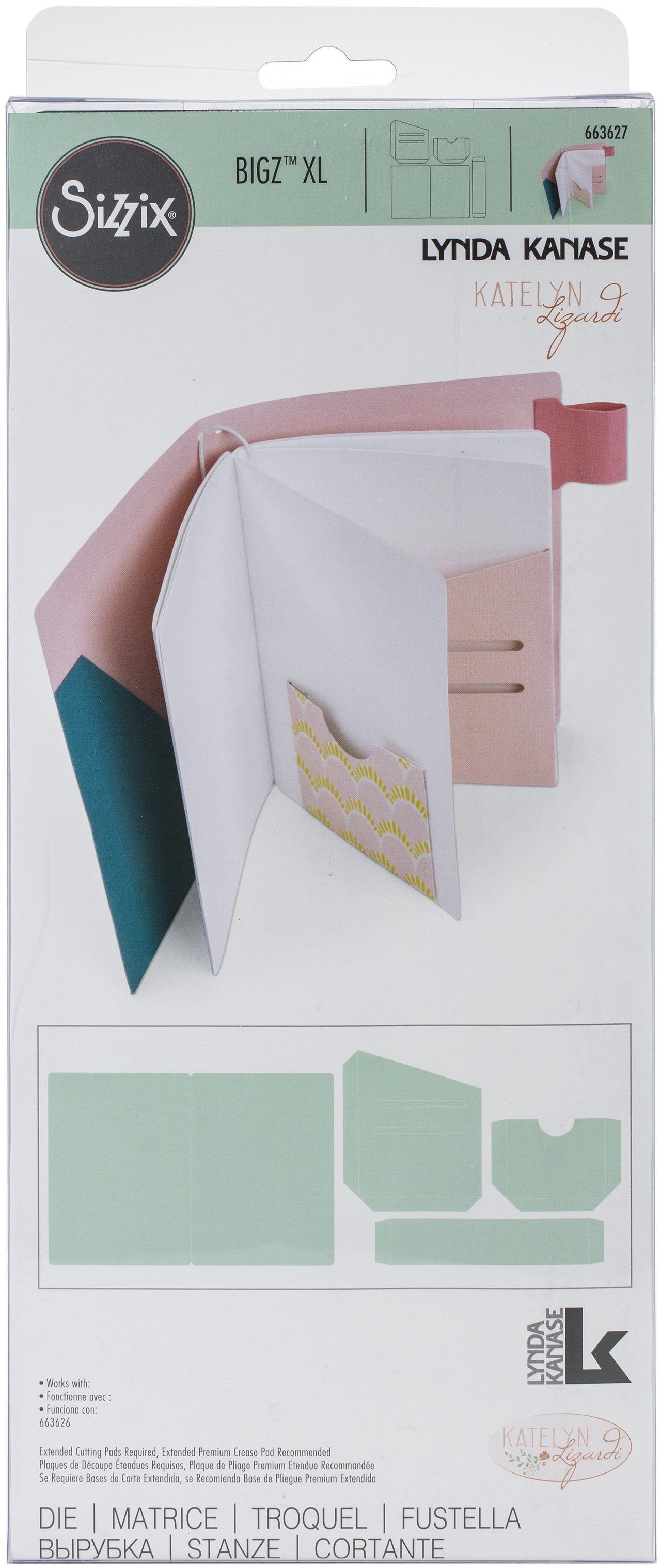 Sizzix Bigz XL Die 6"X13.75" By Katelyn Lizardi - Traveler's Notebook Pages & Pockets
