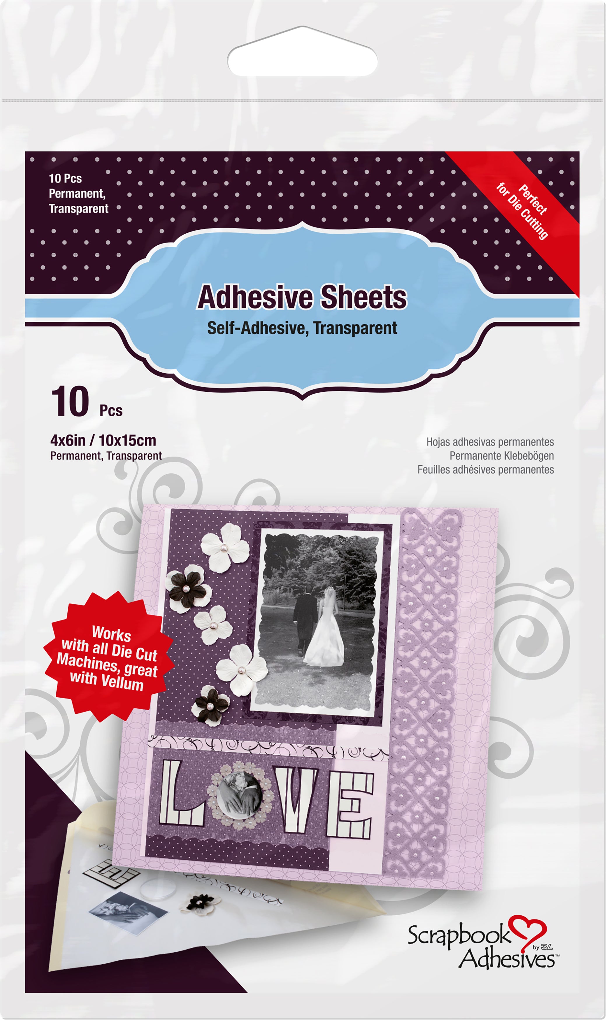 3L Scrapbook Adhesives Permanent Adhesive Sheets 10/Pkg - 4"X6"