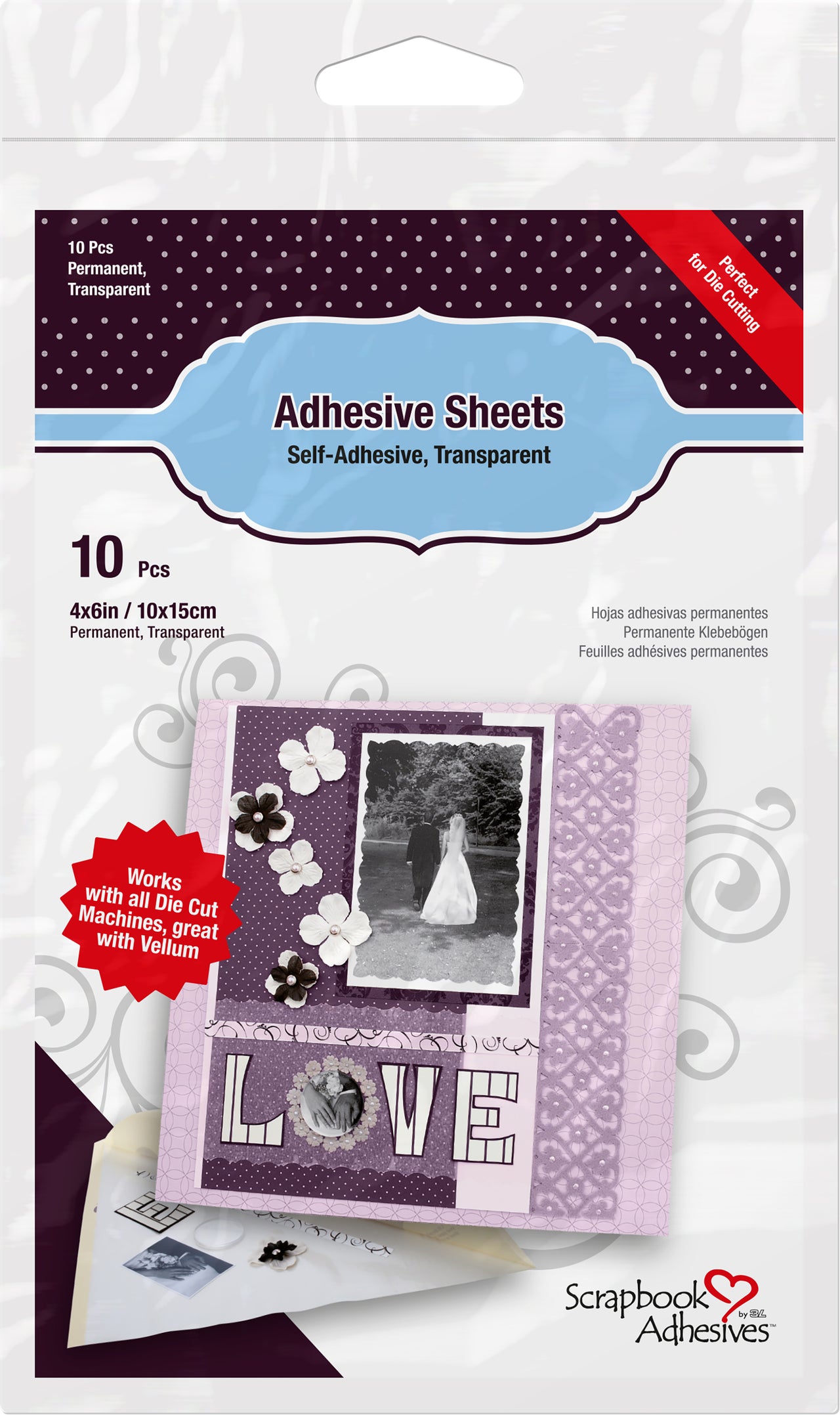 3L Scrapbook Adhesives Permanent Adhesive Sheets 10/Pkg - 4"X6"