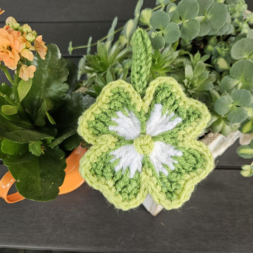 Crochet Lucky clover keychain
