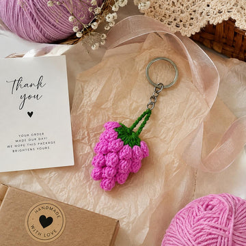 Crochet Grapes Keychain Pattern – PDF + Video Tutorial