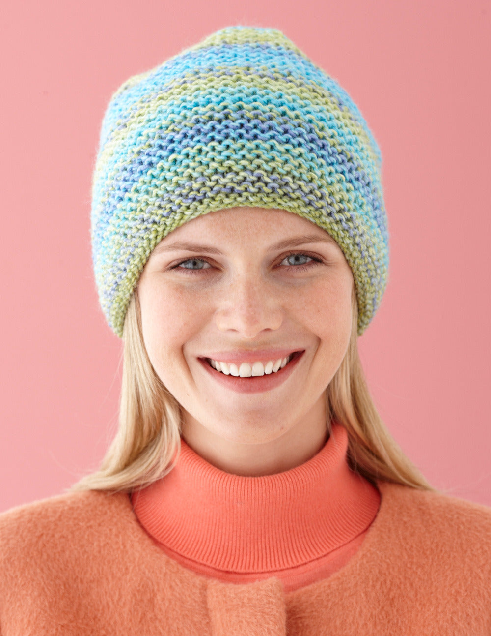 Caramel Swirl Hat in Lion Brand Tweed Stripes - L0470B