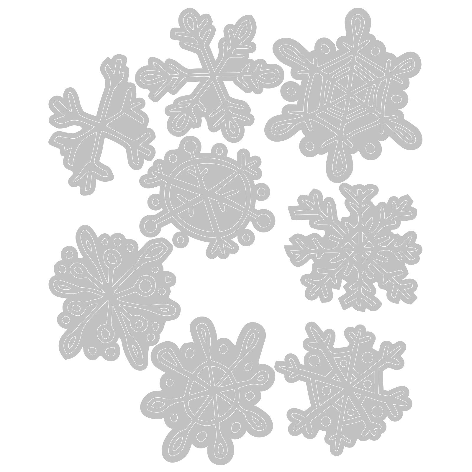 Sizzix Thinlits Die Set 8PK - Scribbly Snowflakes