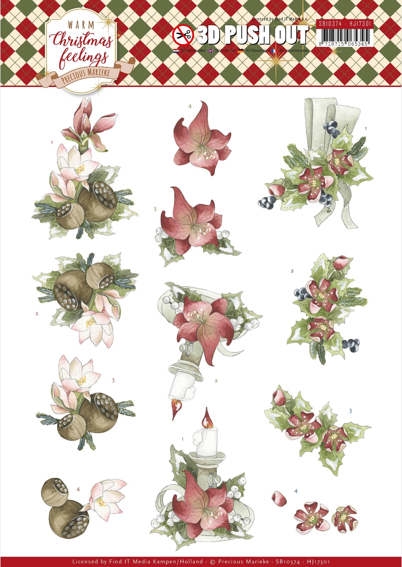 Find It Trading Precious Marieke Punchout Sheet - Center Pieces, Warm Christmas Feelings