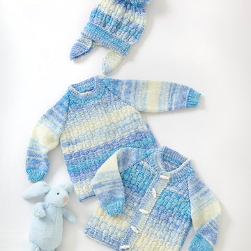 Babies Sweaters, Jacket & Hat P6166 in King Cole Cutie Pie DK - Leaflet