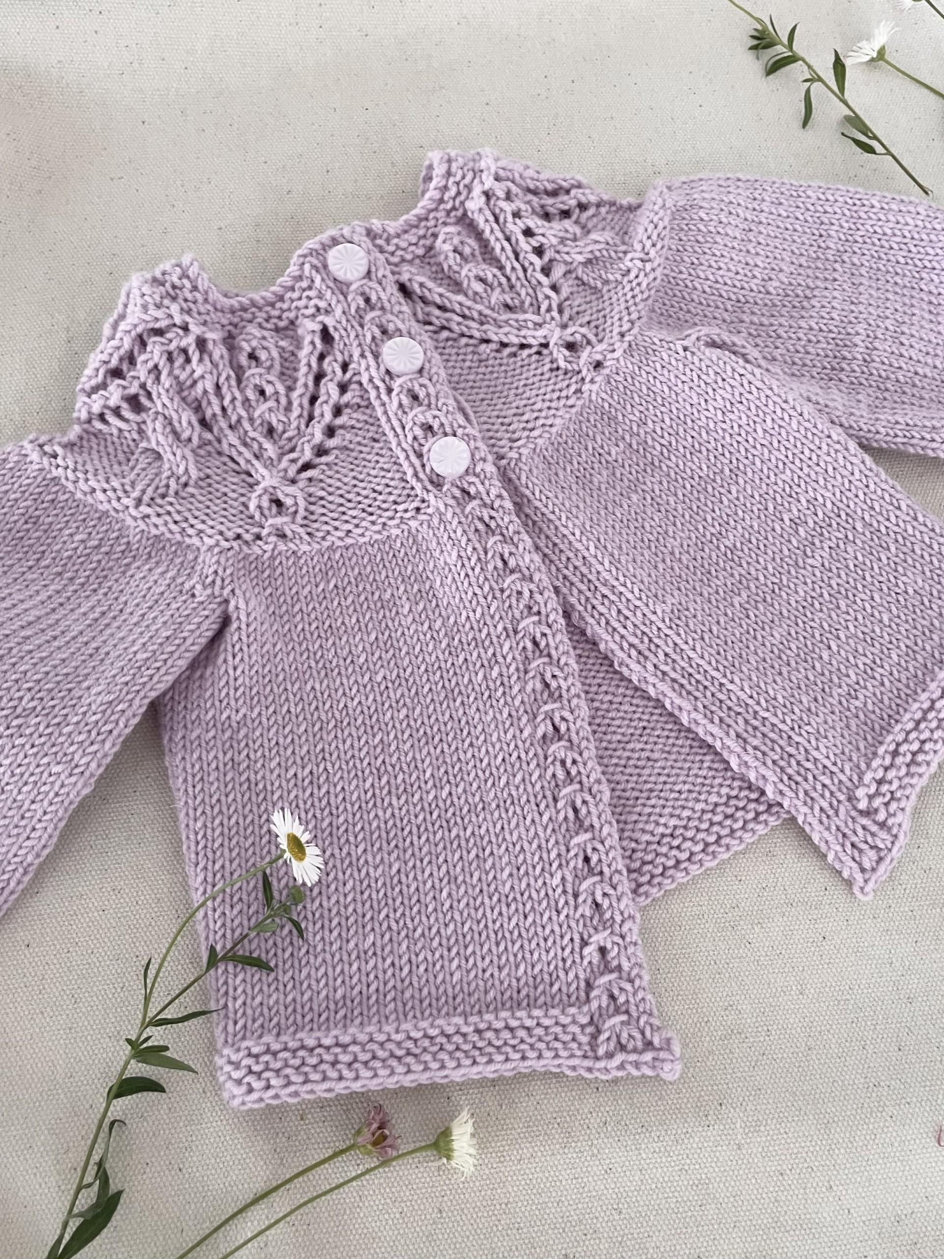 Lace Yoke Baby Cardigan