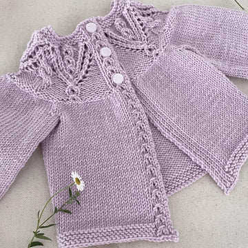 Lace Yoke Baby Cardigan