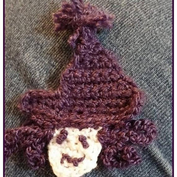 Crochet Witch Applique Pattern Witchcraft Halloween
