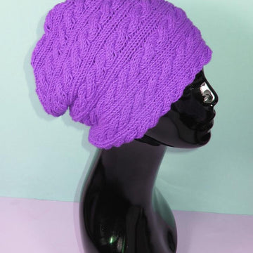 Sideways Cable Slouch Hat